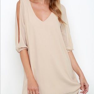 Shifting Dears Light Beige Long Sleeve Dress